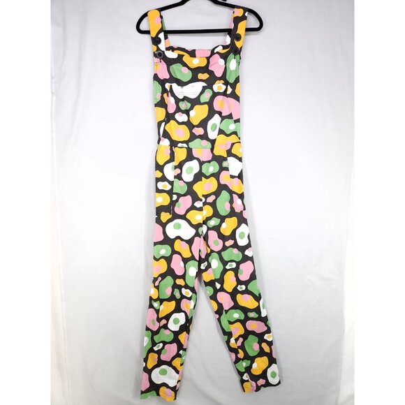 Nooworks Jumpsuit XL Egg Print Coveralls Sleeveless Pockets - Picture 1 of 16